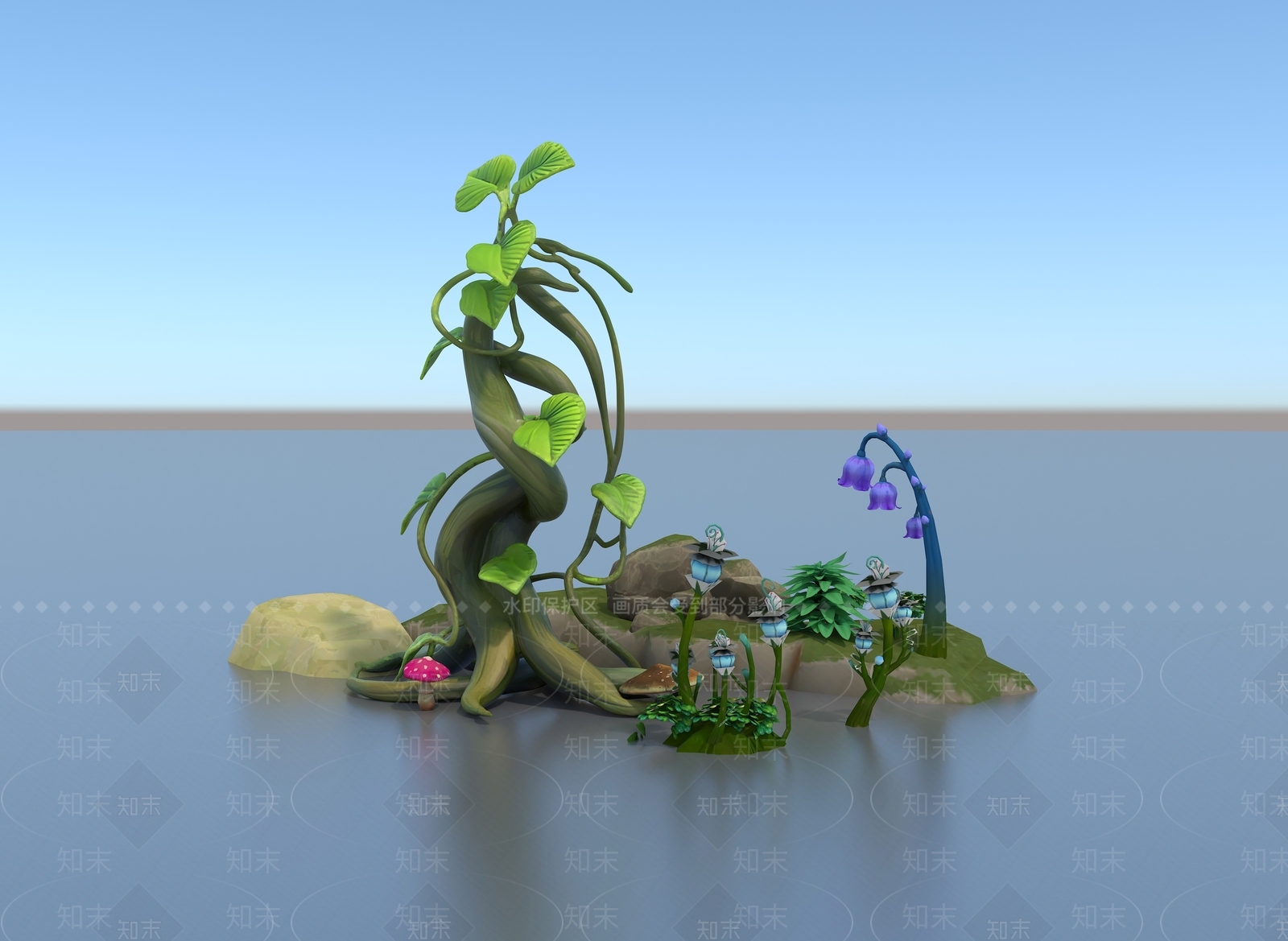 藤蔓3D模型渲染效果图