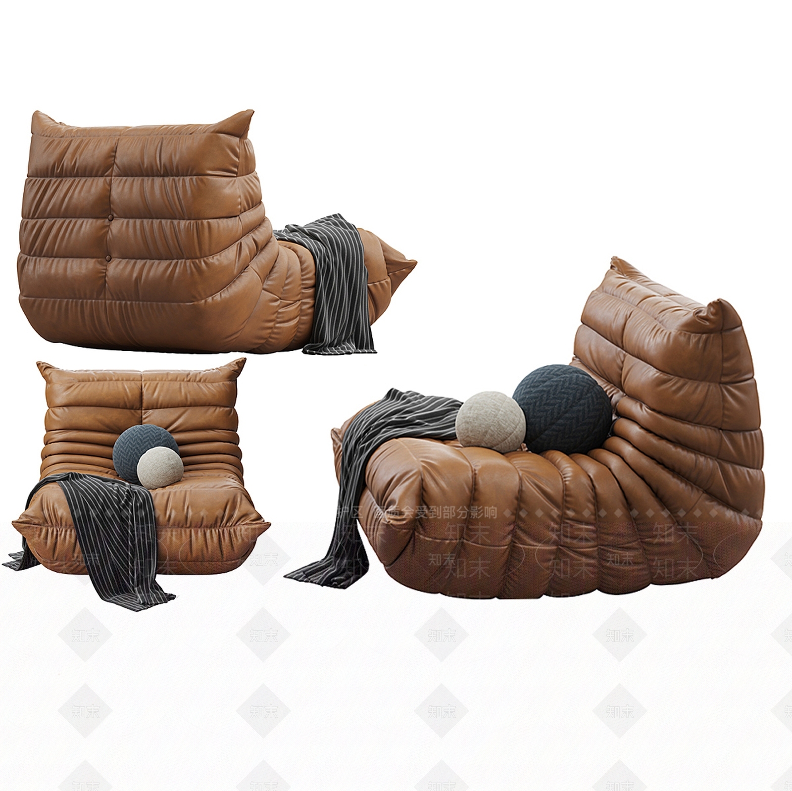 简约轻奢单人沙发3D模型下载【ID:1190751509】