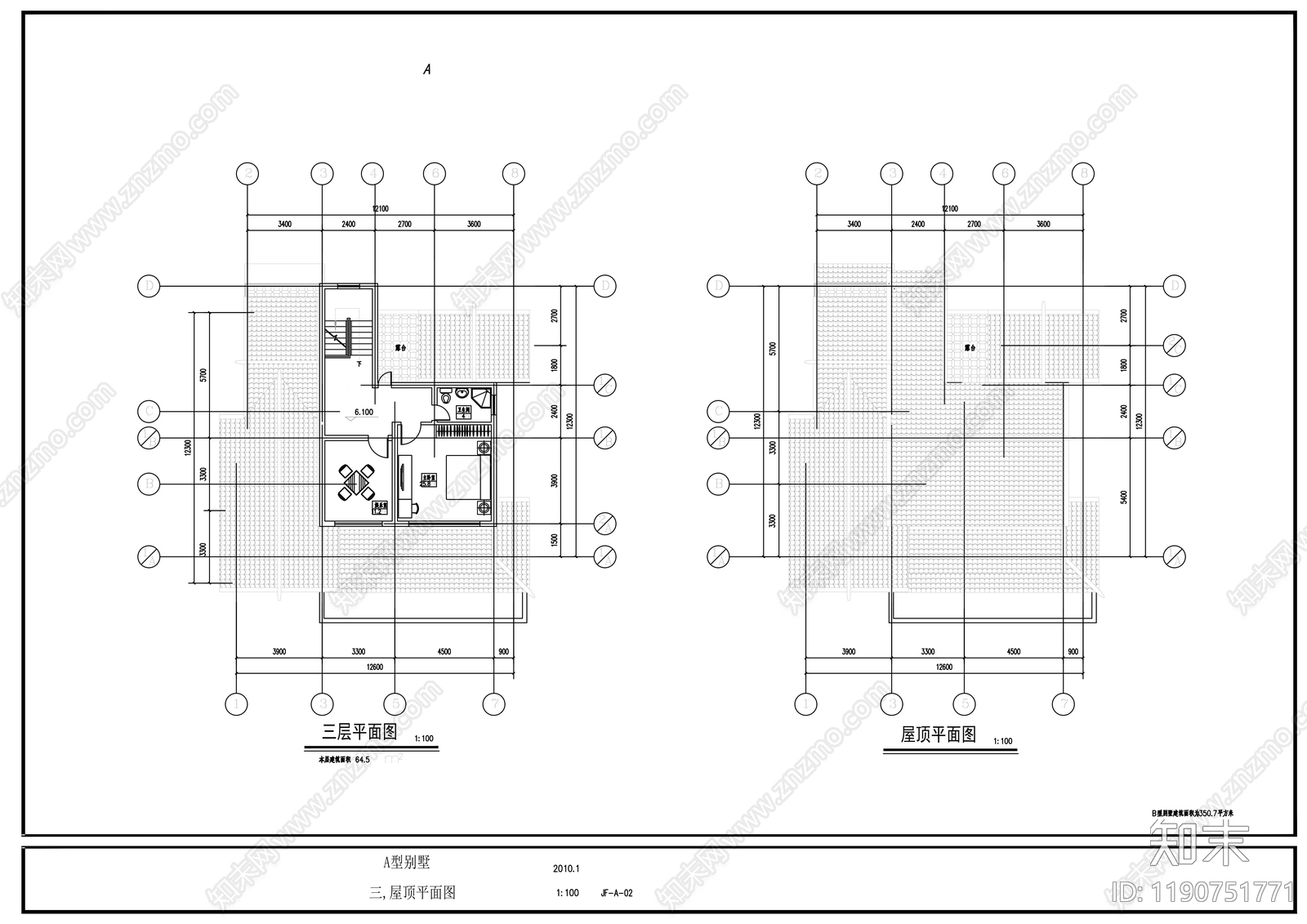 中式住宅楼建筑cad施工图下载【ID:1190751771】