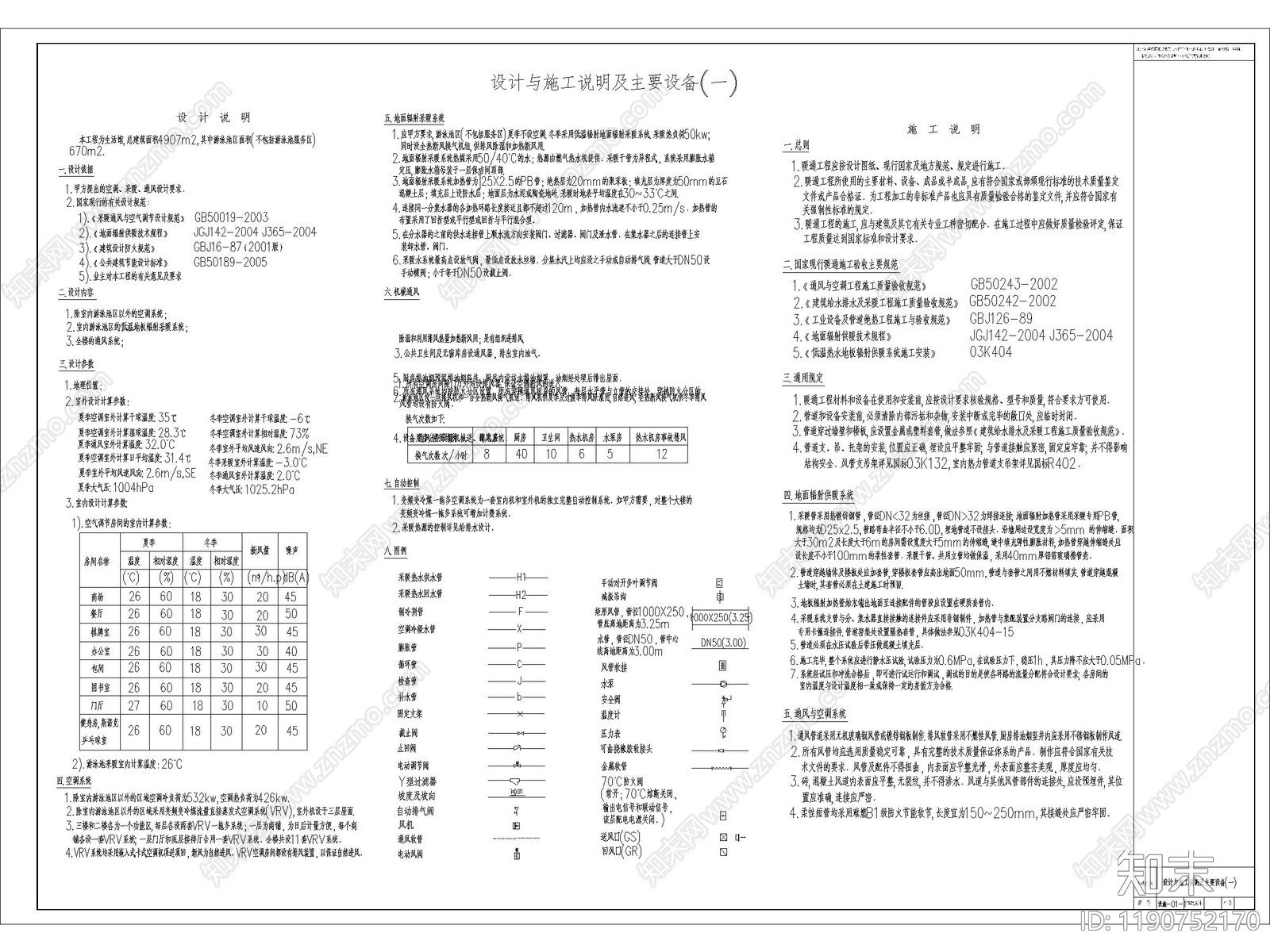 现代设计说明cad施工图下载【ID:1190752170】