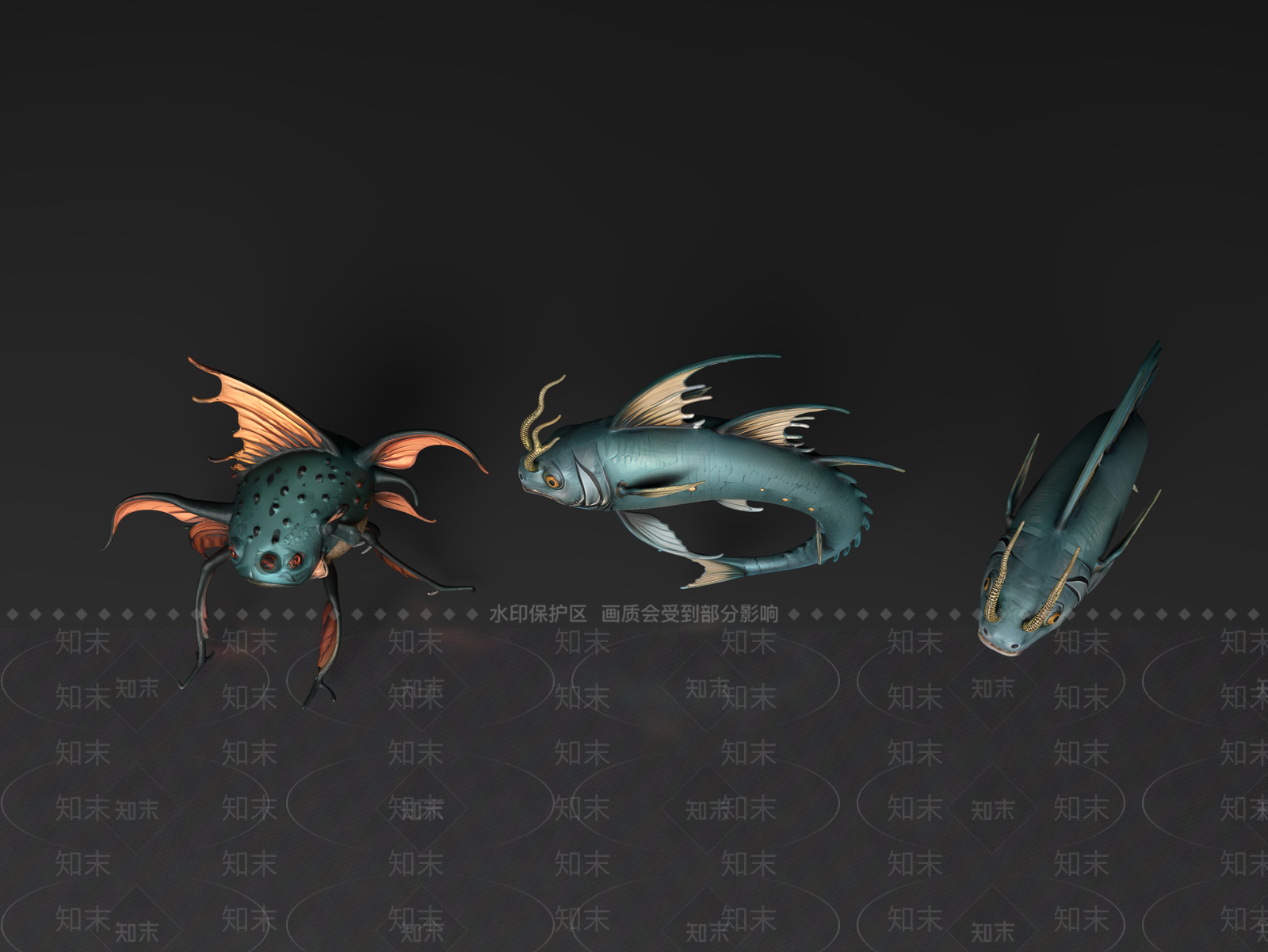 水生类动物3D模型下载【ID:1190752553】