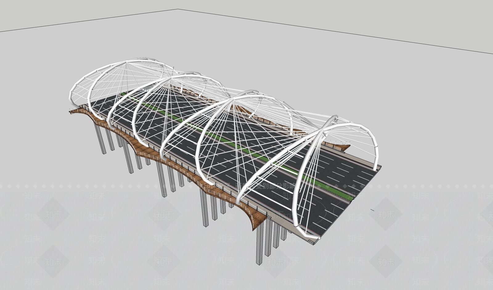 现代大桥SU模型下载【ID:1190753107】
