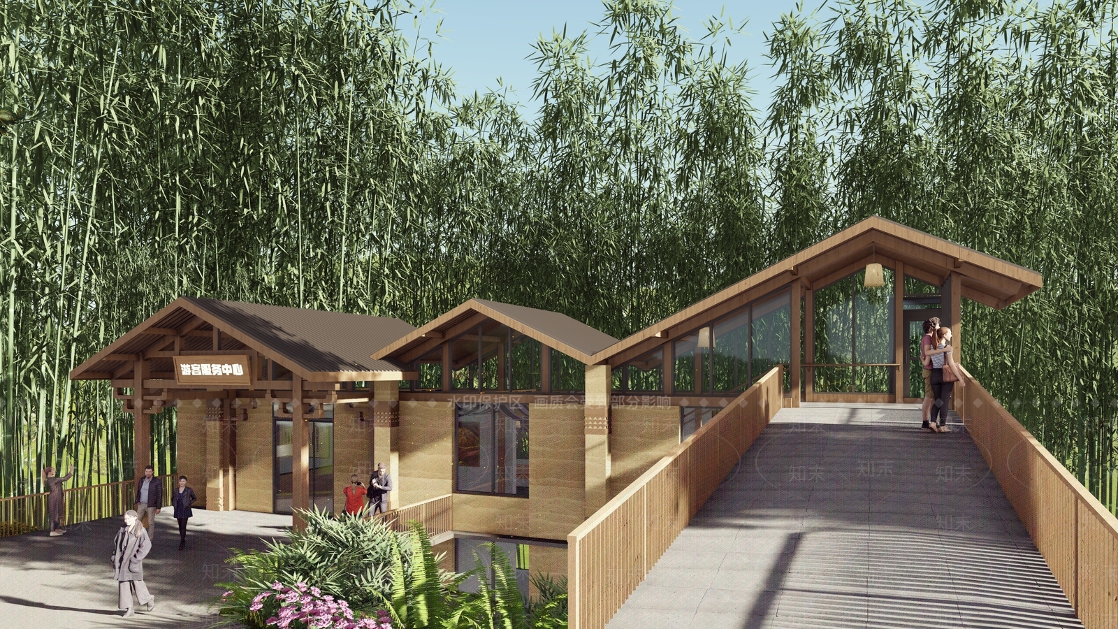 现代中式小公建SU模型下载【ID:1190755318】