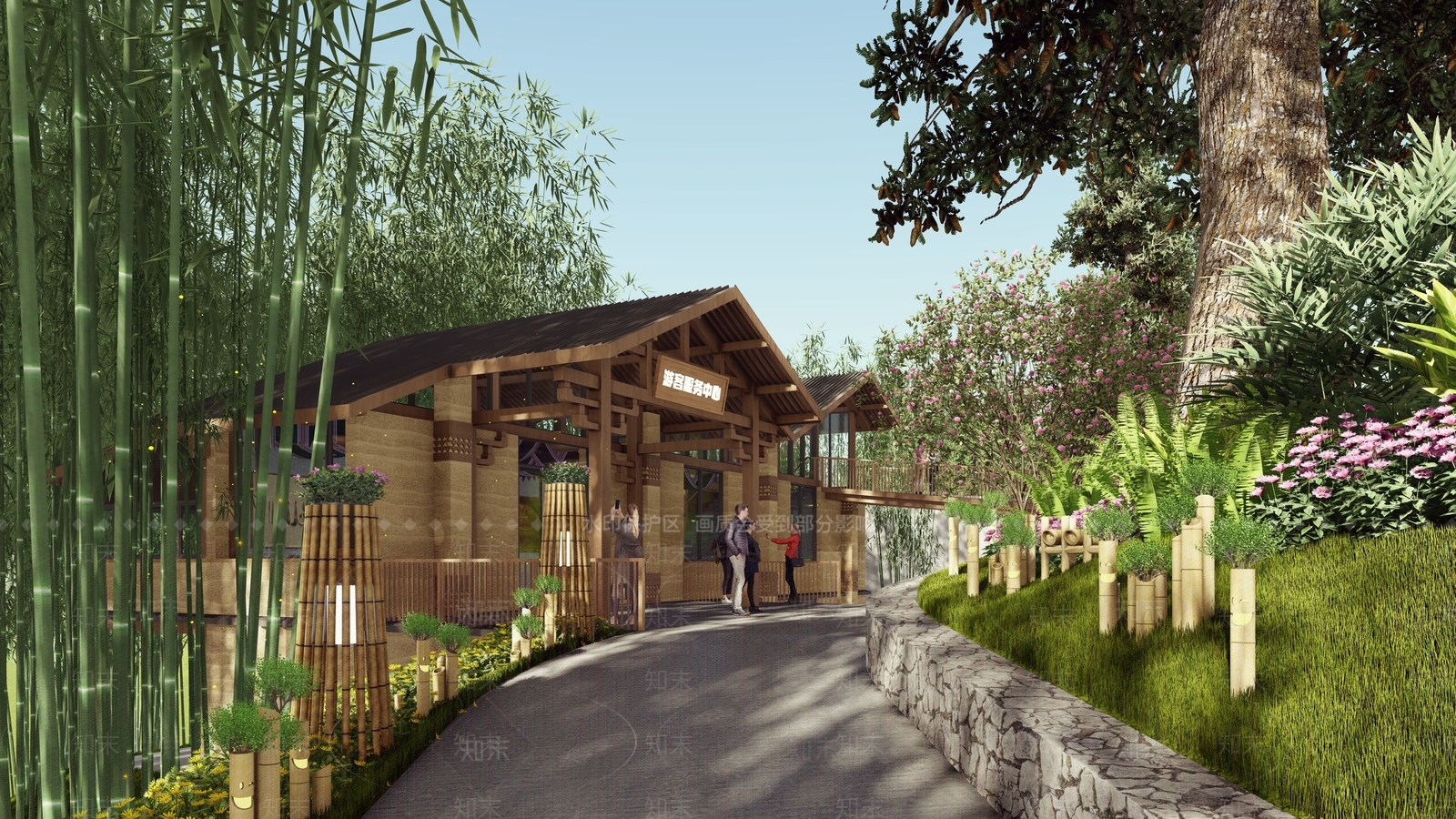 现代中式小公建SU模型下载【ID:1190755318】