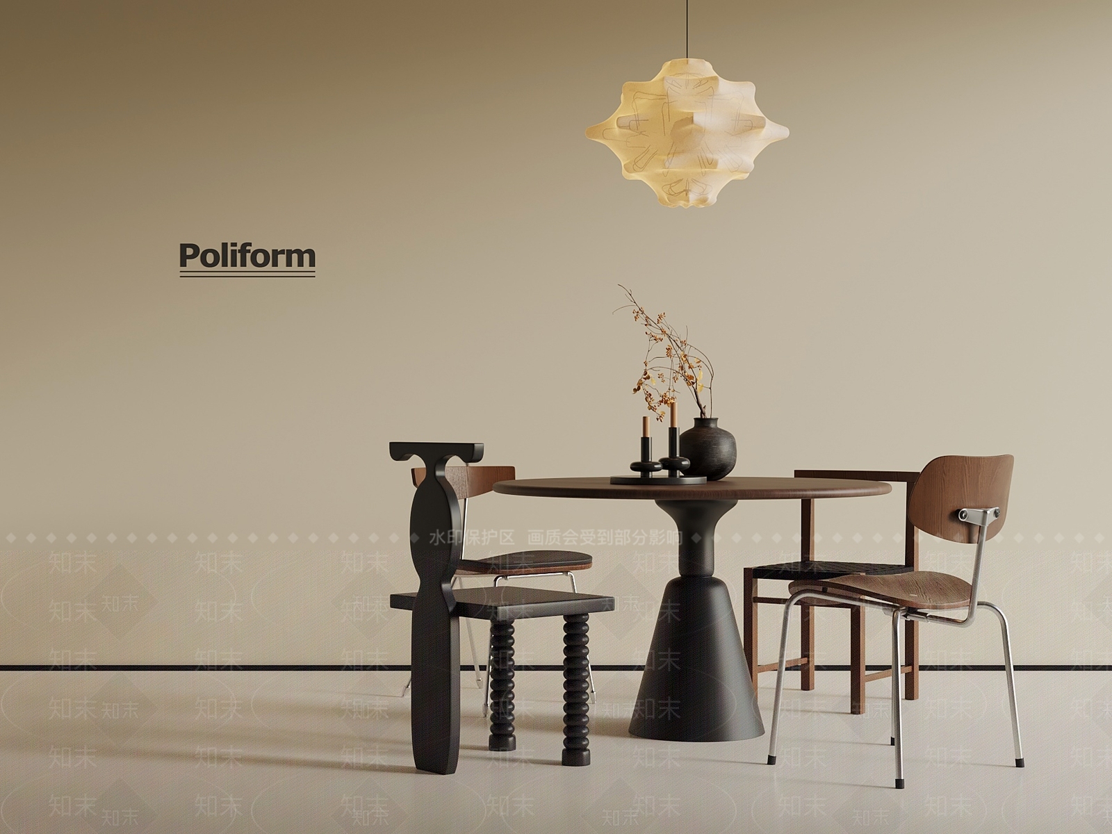 法式中古餐桌椅3D模型下载【ID:1190755773】