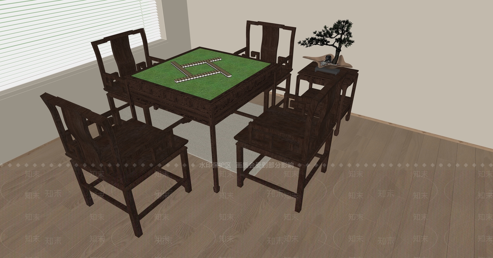 麻将桌SU模型下载【ID:1190757907】