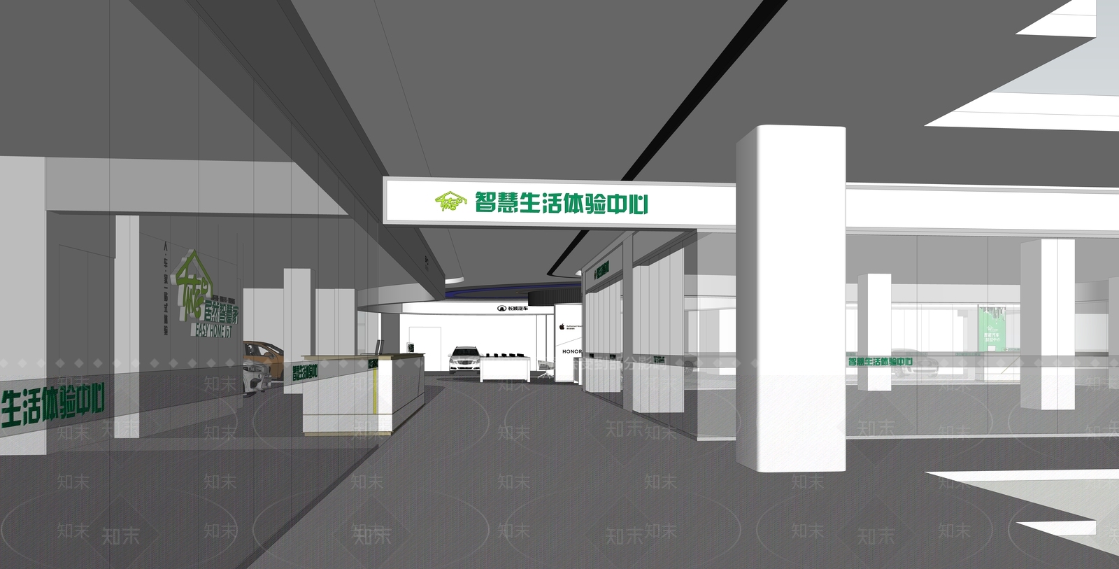 现代极简汽车4S店SU模型下载【ID:1190760783】