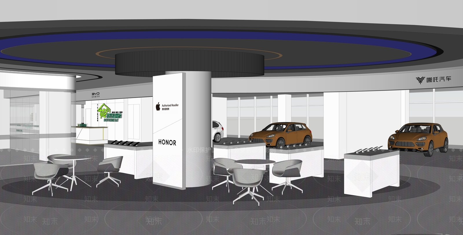 现代极简汽车4S店SU模型下载【ID:1190760783】