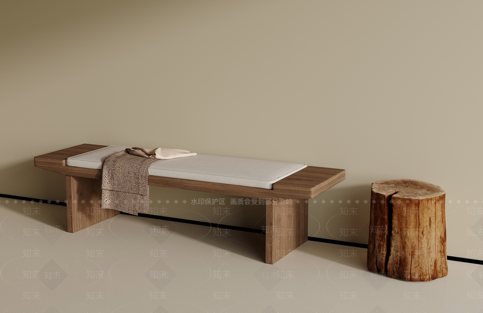 侘寂中古其他凳子3D模型下载【ID:1190762432】