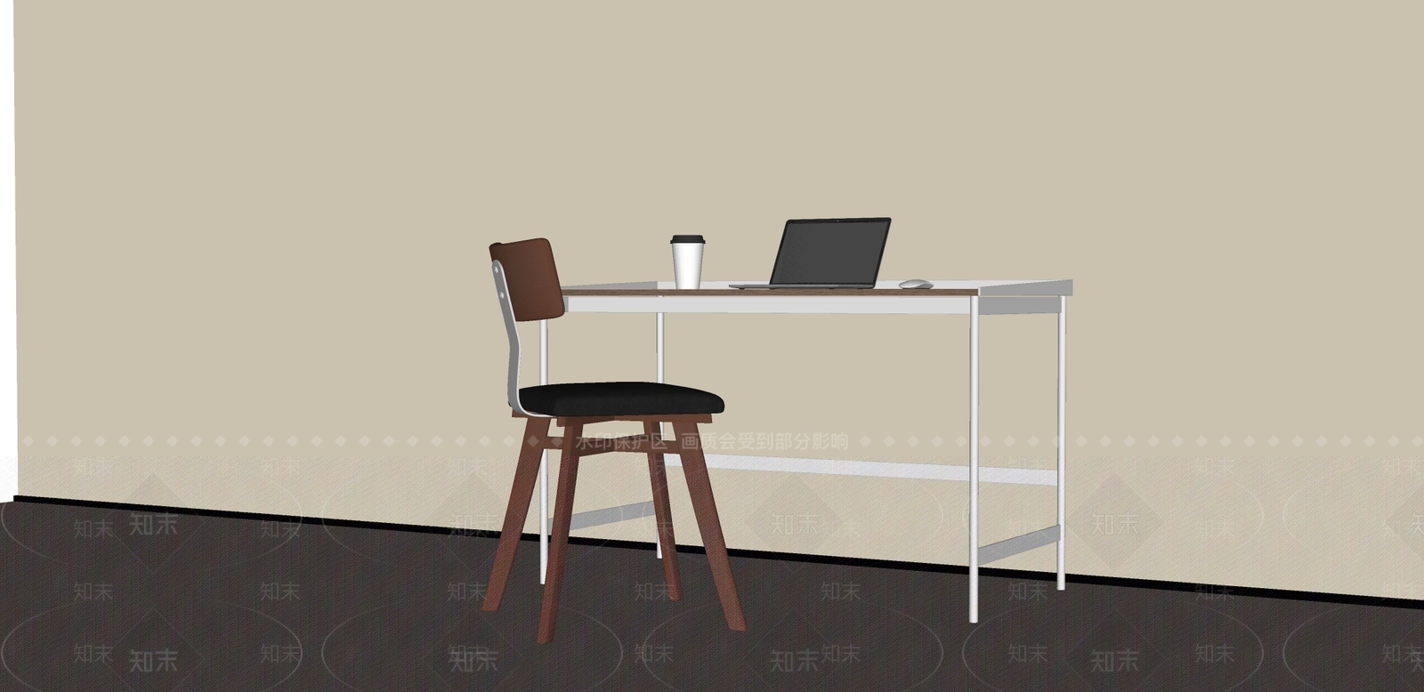 中古侘寂书桌SU模型下载【ID:1190764744】