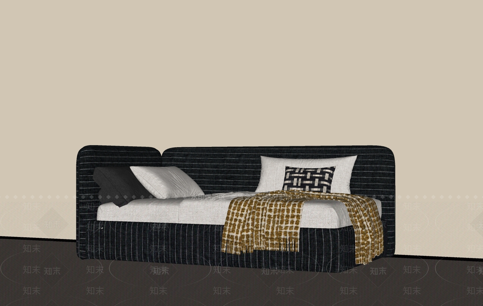 中古侘寂儿童床SU模型下载【ID:1190764968】