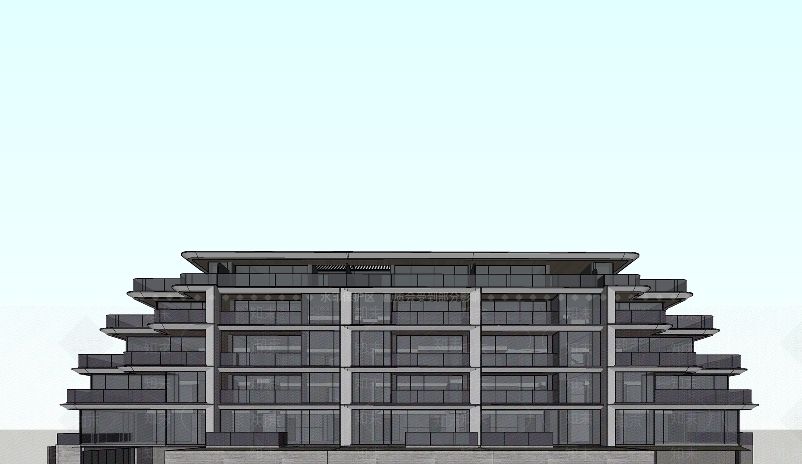 现代多层住宅SU模型下载【ID:1190766634】