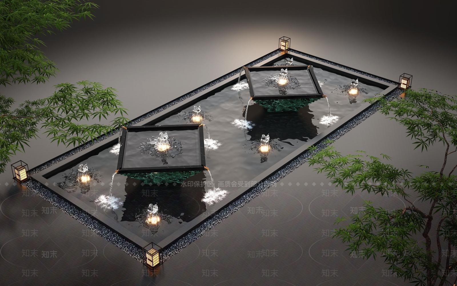 现代水景SU模型下载【ID:1190768815】
