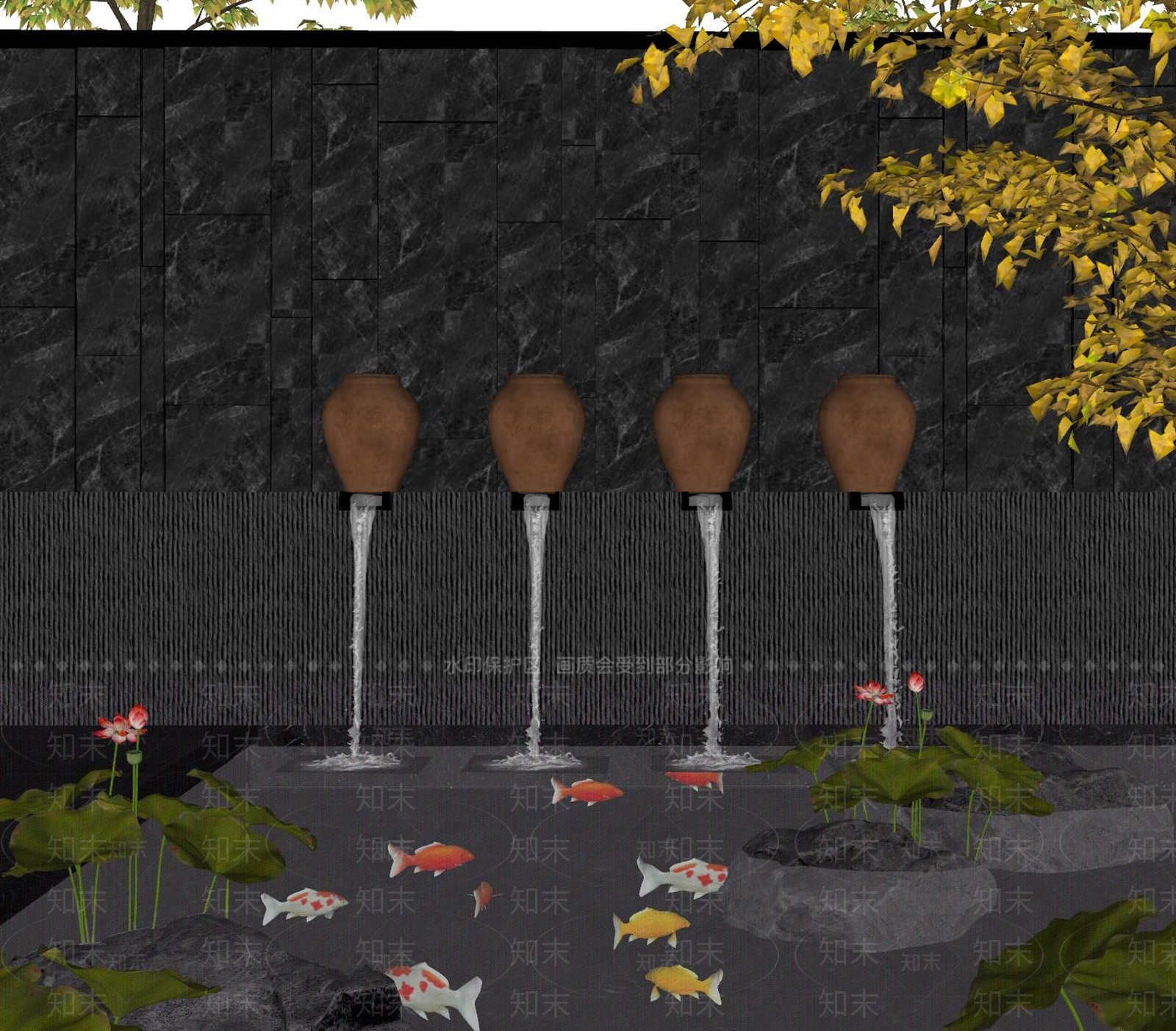现代水景SU模型下载【ID:1190768948】