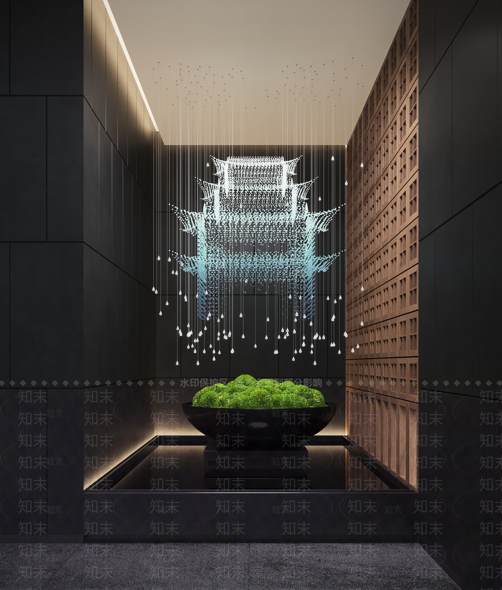 新中式室内景观SU模型下载【ID:1190769124】