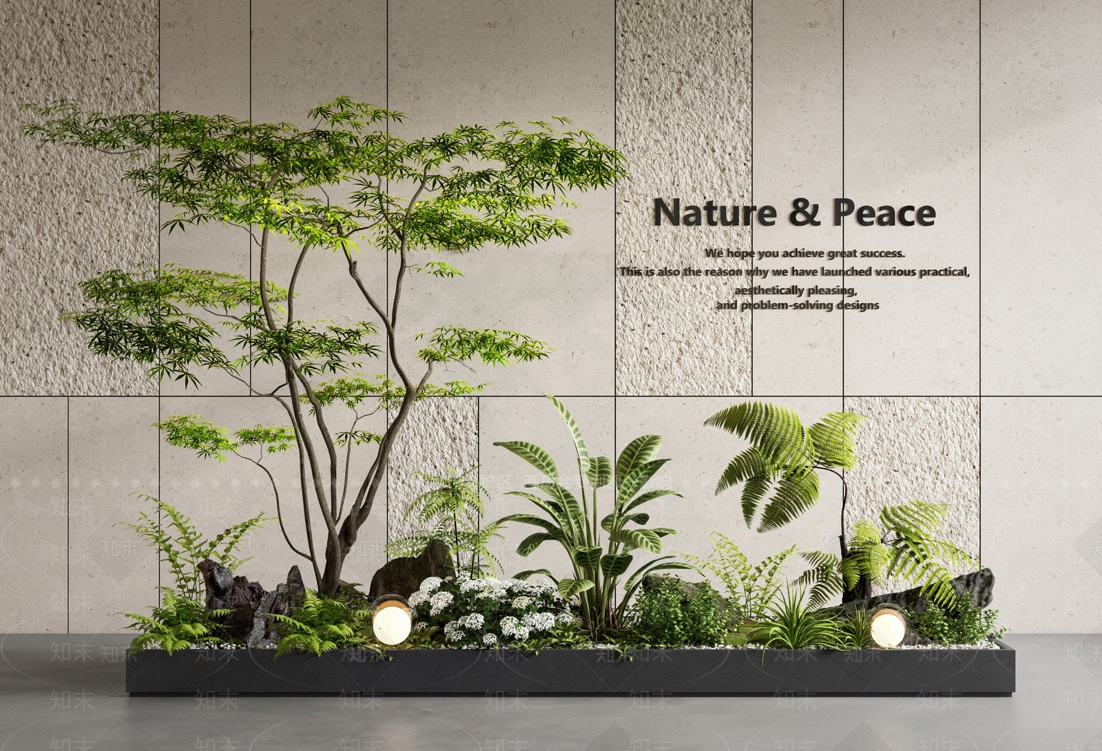 现代室内景观SU模型下载【ID:1190770441】