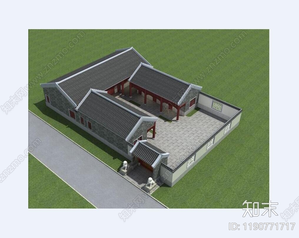 中式别墅建筑施工图下载【ID:1190771717】