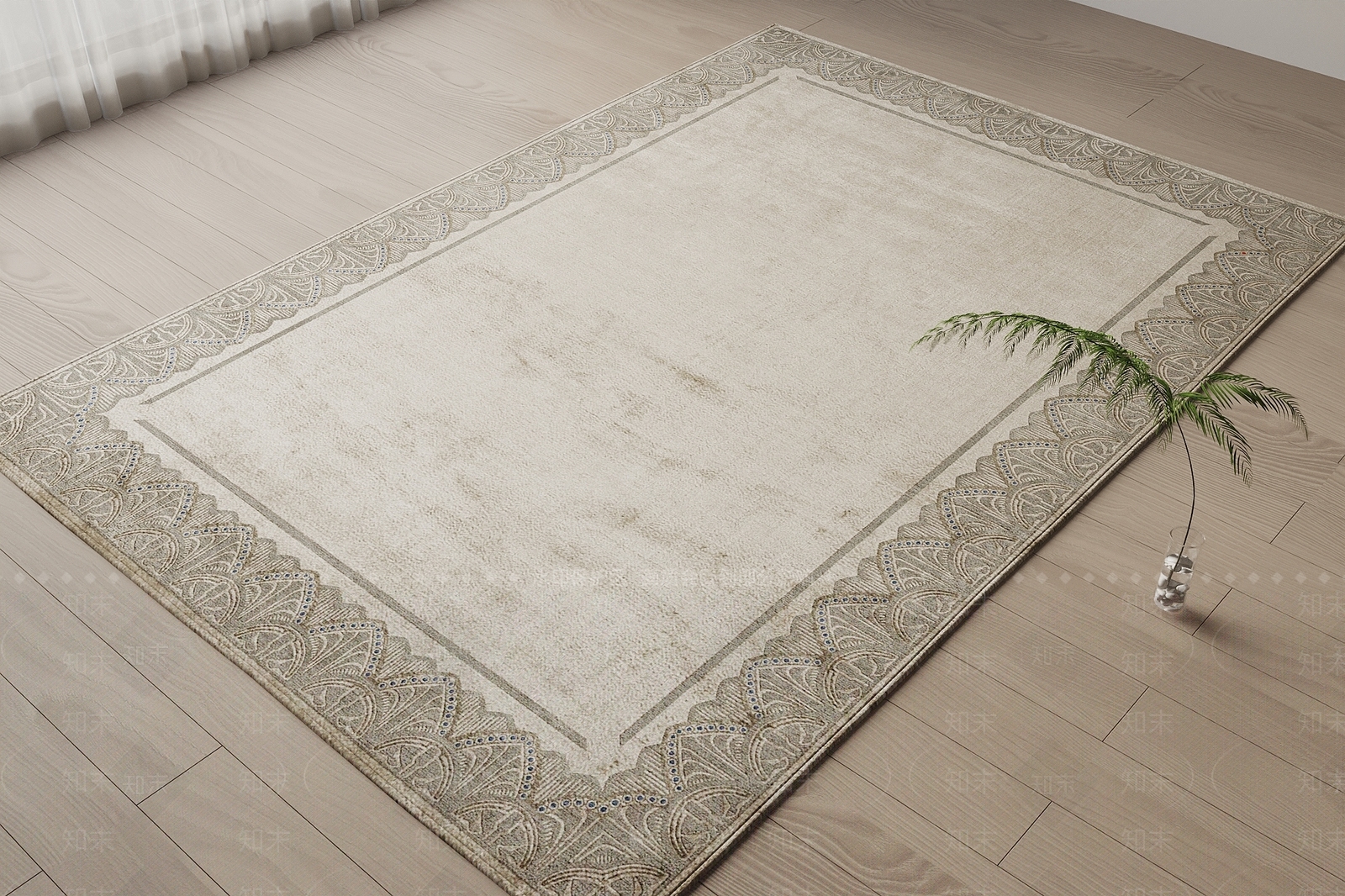 法式美式地毯3D模型下载【ID:1190774403】