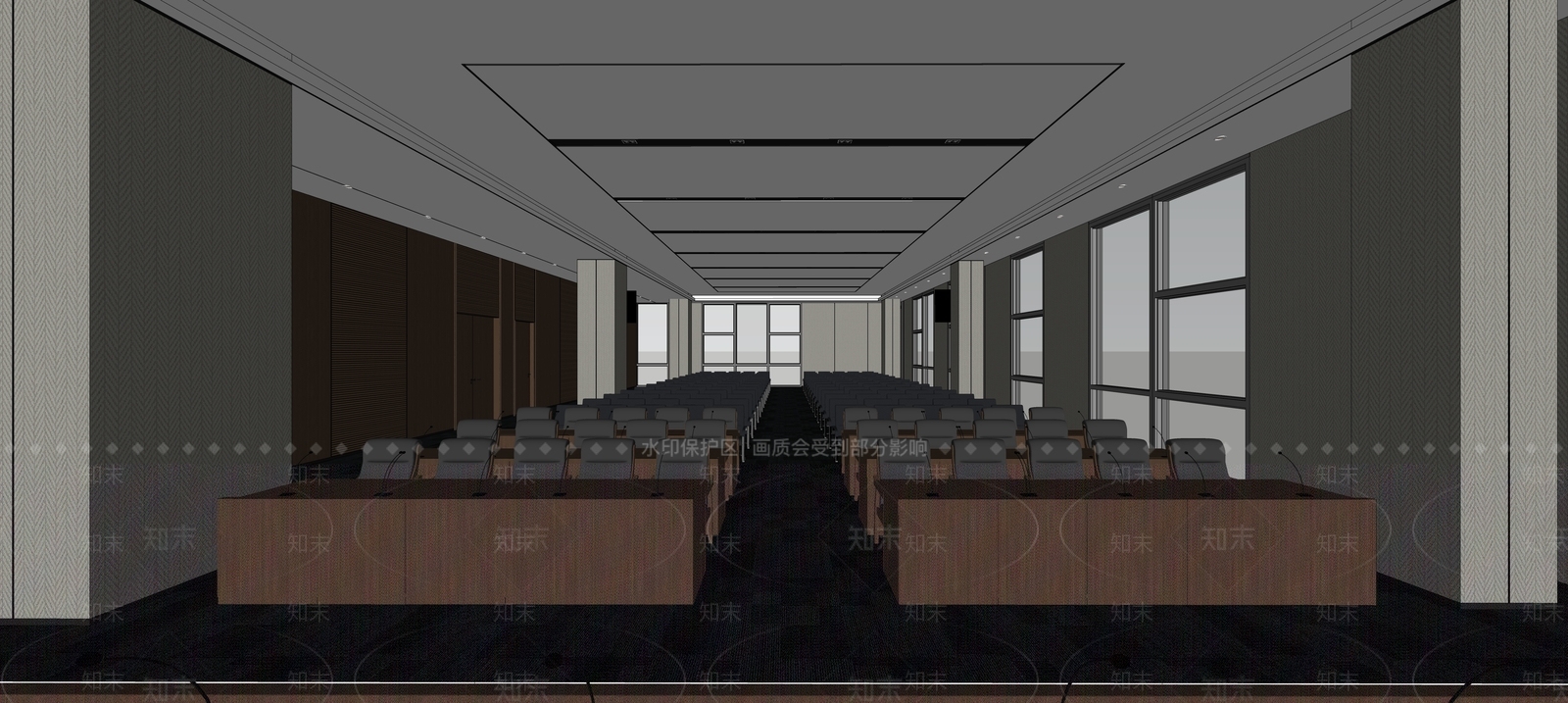 现代会议室SU模型下载【ID:1190775825】