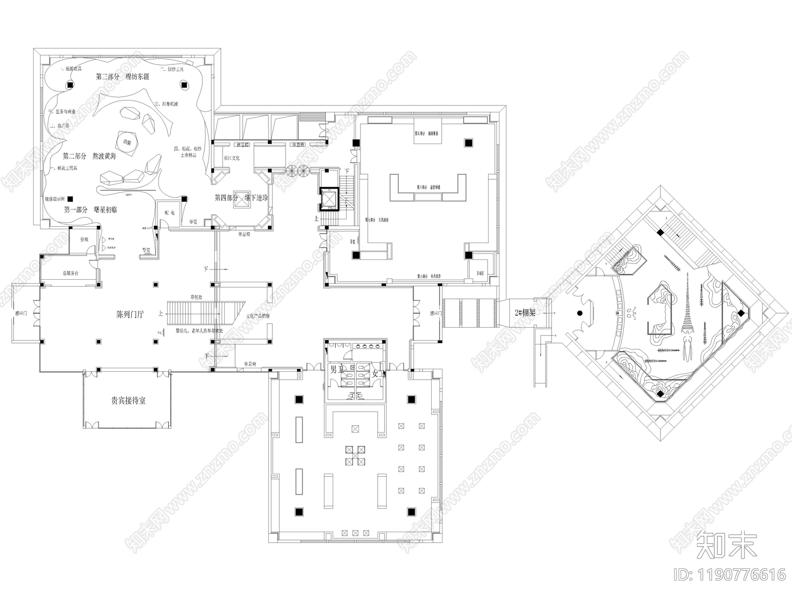21套博物馆展览馆展厅室内装修设计CAD施工图cad施工图下载【ID:1190776616】
