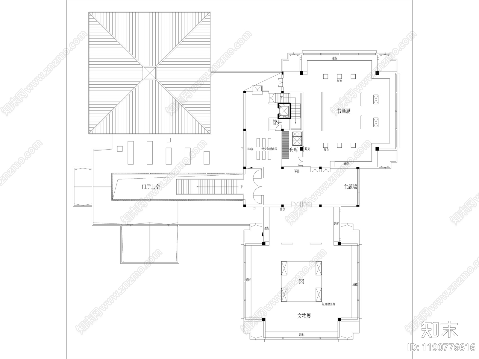 21套博物馆展览馆展厅室内装修设计CAD施工图cad施工图下载【ID:1190776616】