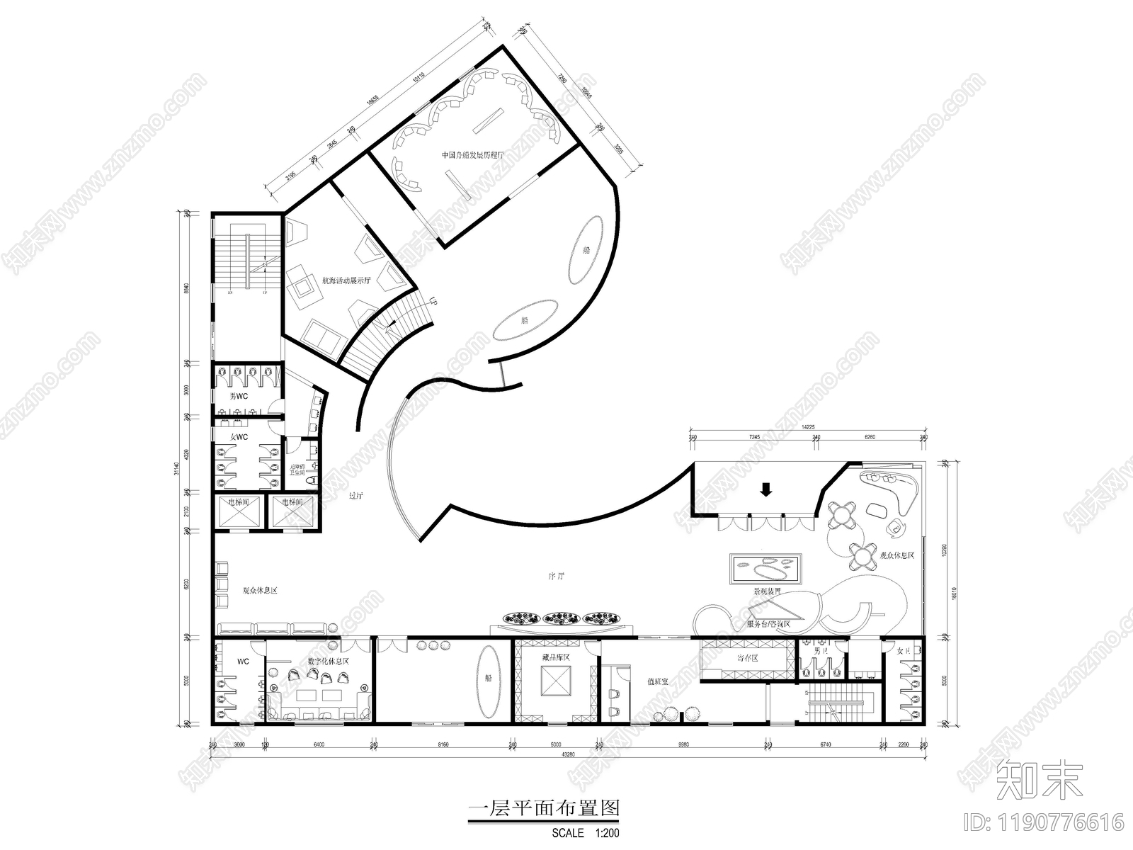 21套博物馆展览馆展厅室内装修设计CAD施工图cad施工图下载【ID:1190776616】