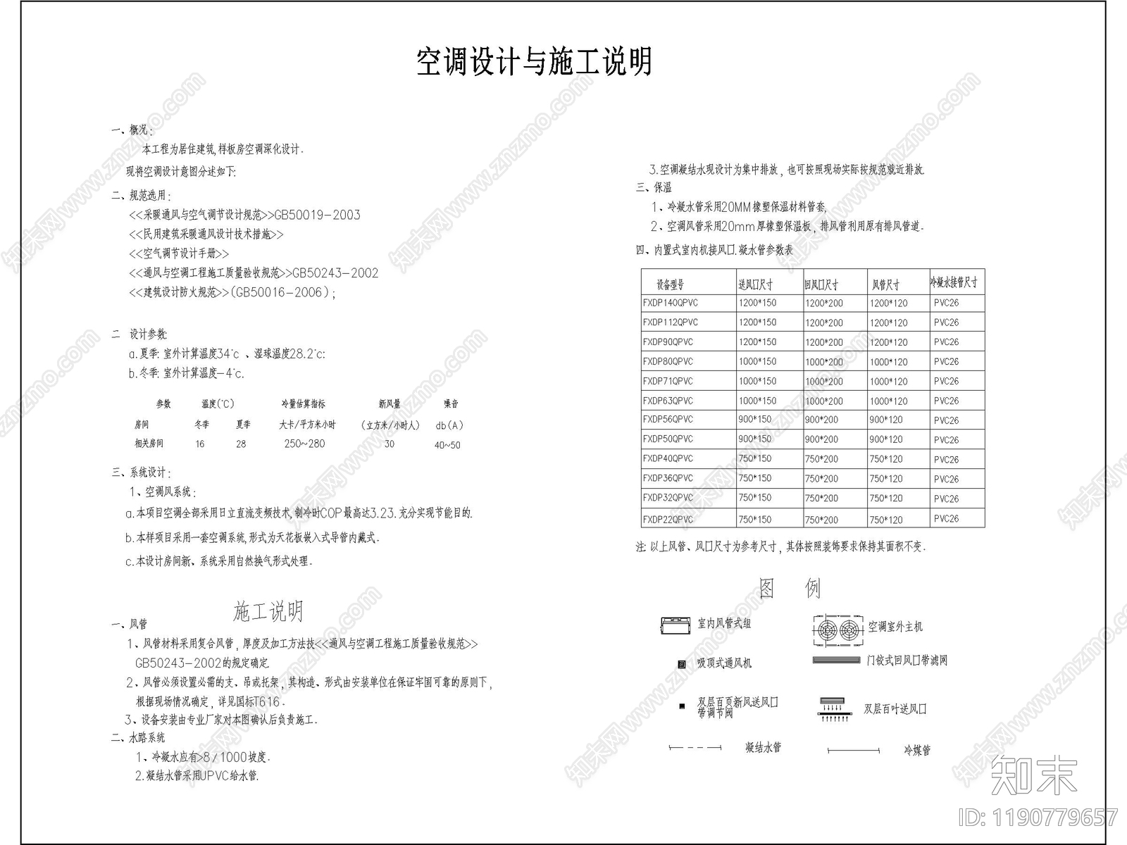 现代设计说明cad施工图下载【ID:1190779657】