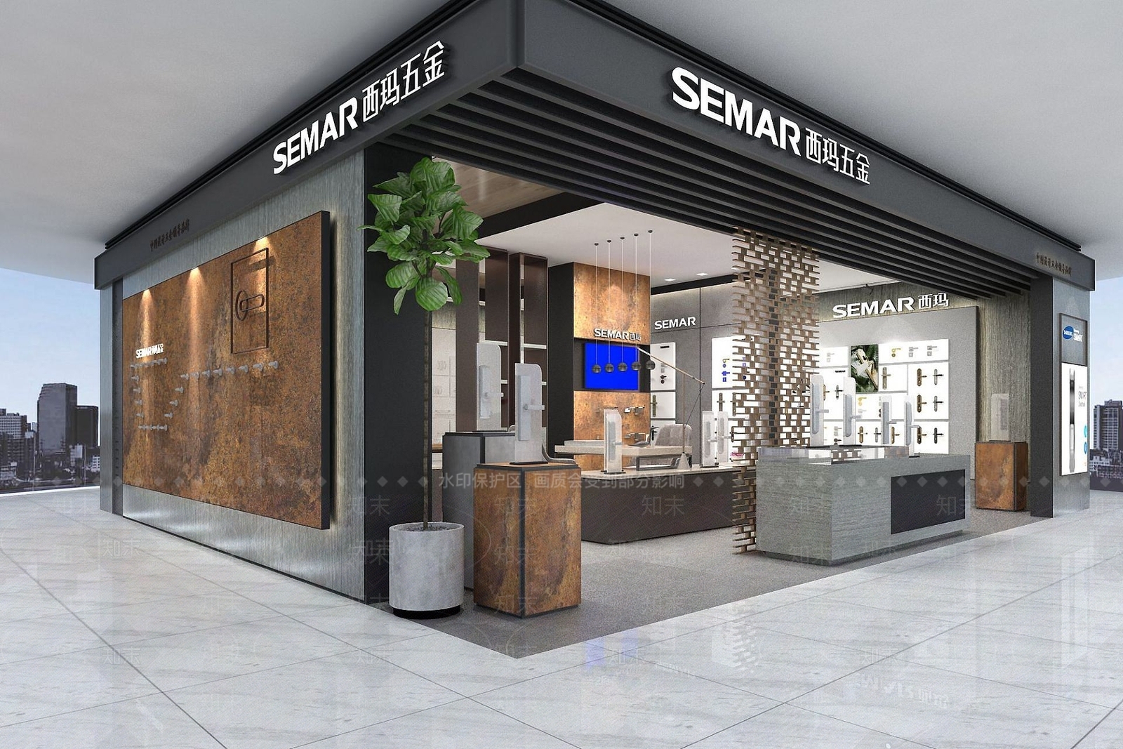 现代五金店3D模型下载【ID:1190780375】