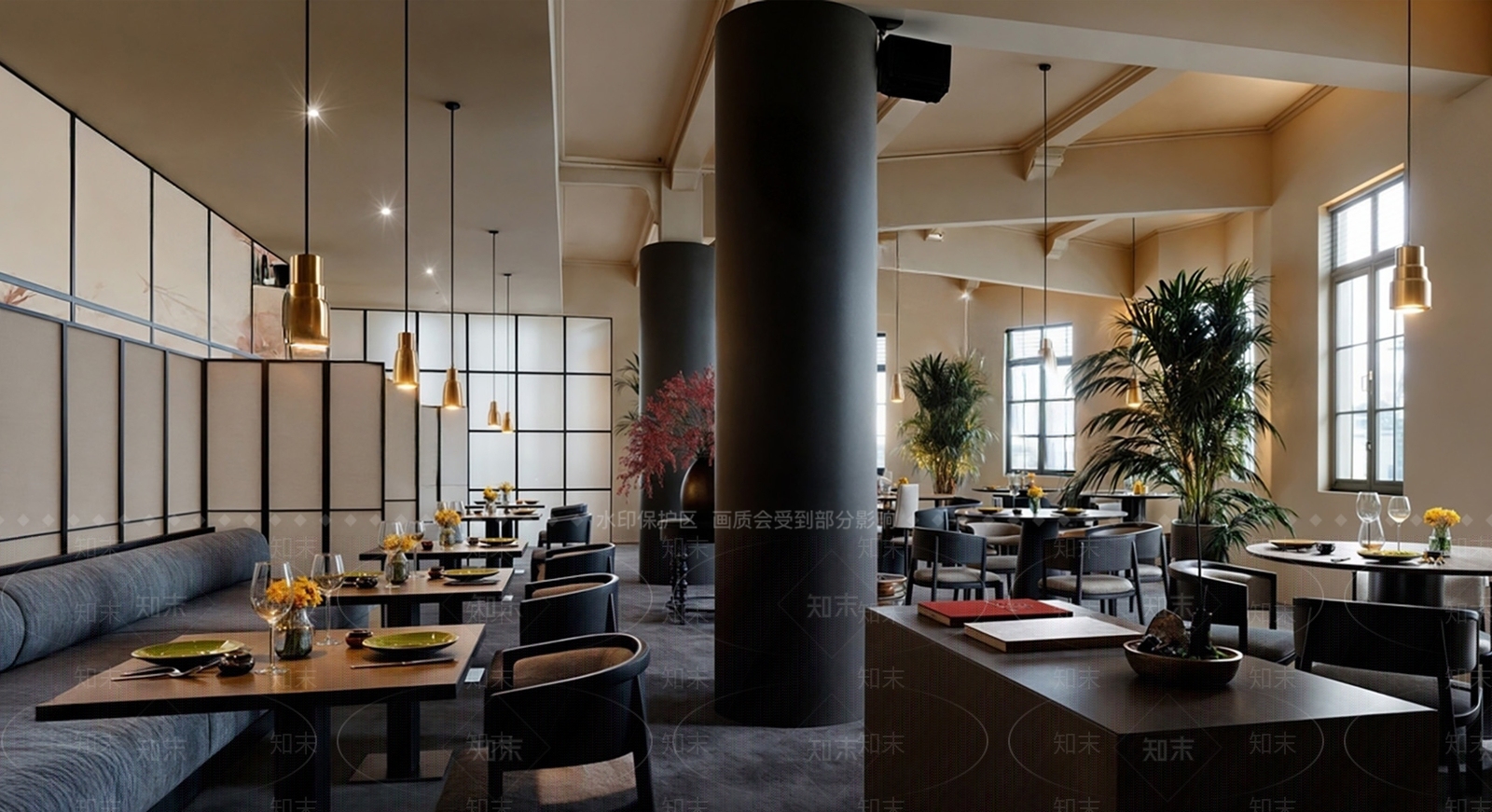 新中式中餐厅SU模型下载【ID:1190783474】