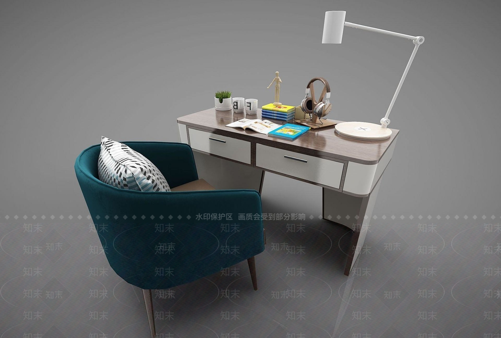 现代办公桌3D模型下载【ID:1190783913】