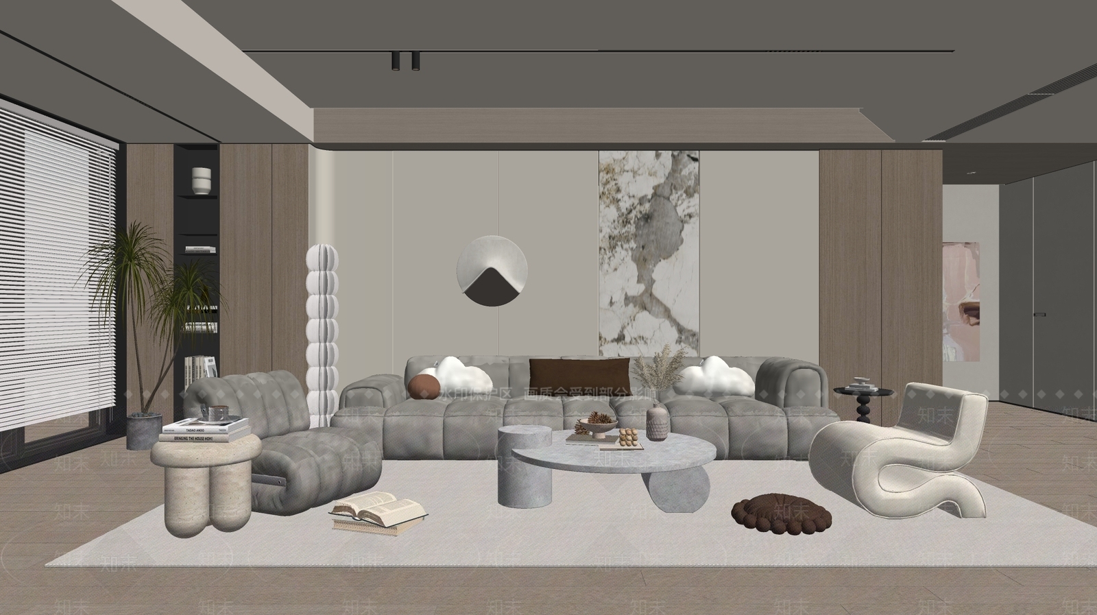 现代家居客厅SU模型下载【ID:1190786803】