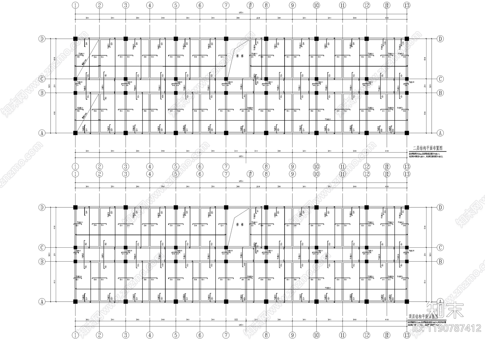 办公楼建筑cad施工图下载【ID:1190787412】