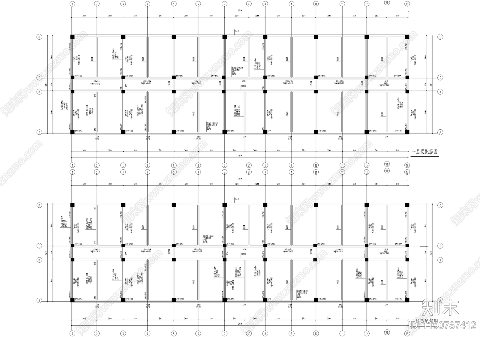 办公楼建筑cad施工图下载【ID:1190787412】