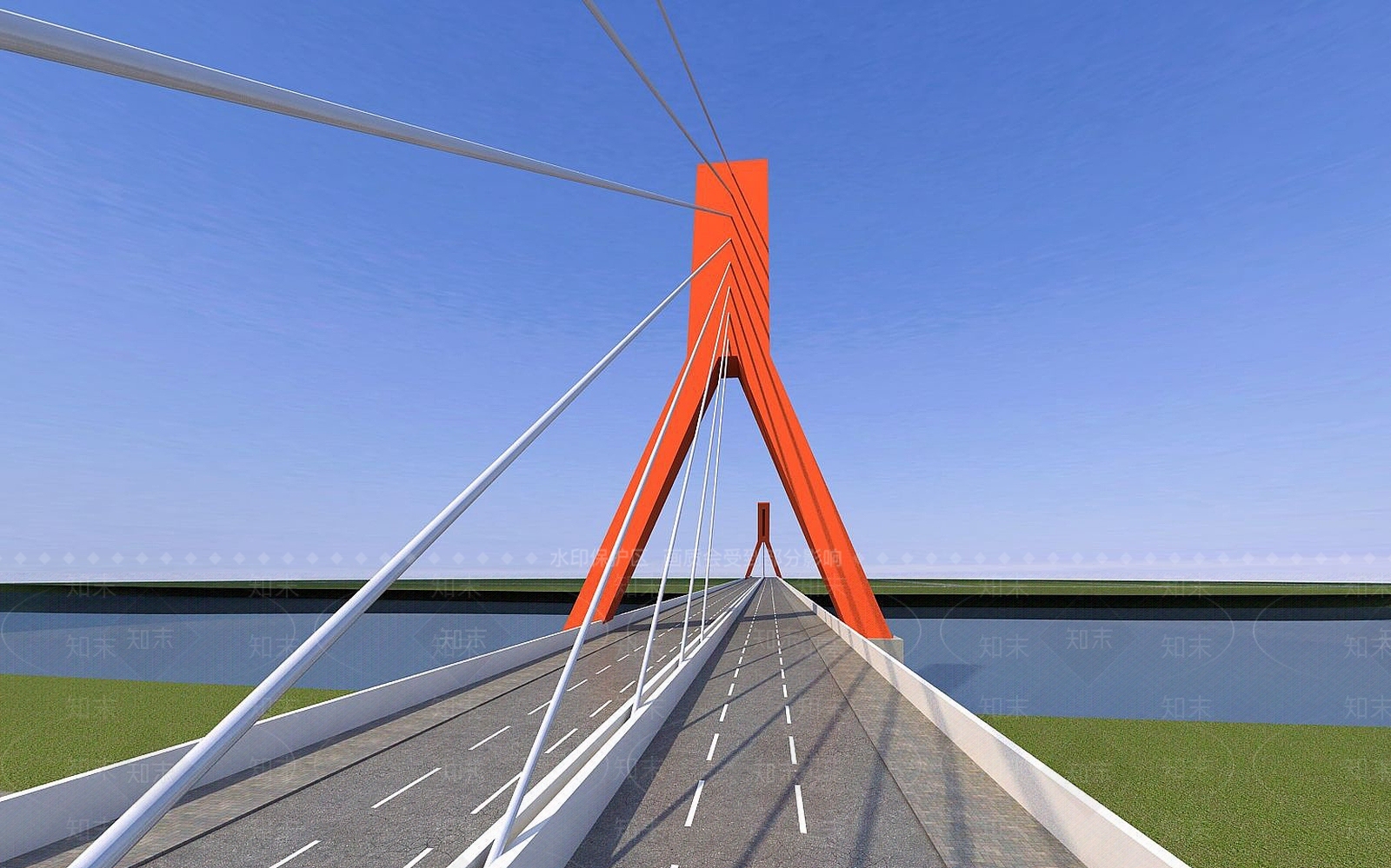 现代蟠龙大桥3D模型下载【ID:1190788348】