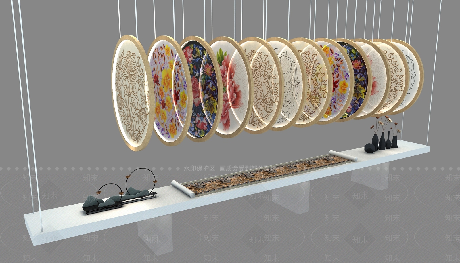 中式展台SU模型下载【ID:1190789304】