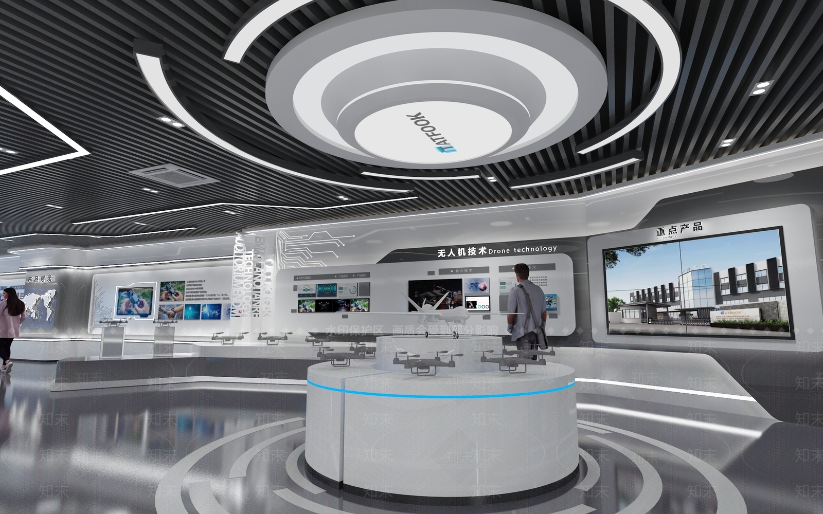 现代科技展厅SU模型下载【ID:1190790938】