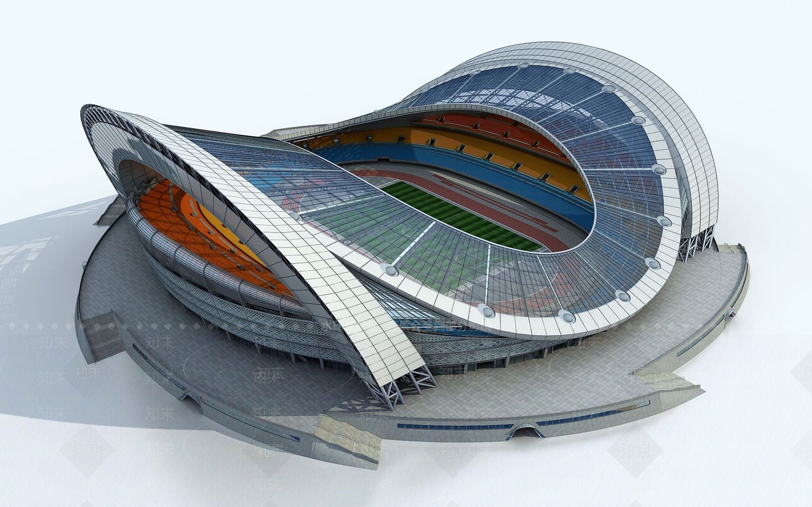 现代体育馆足球场3D模型下载【ID:1190791016】