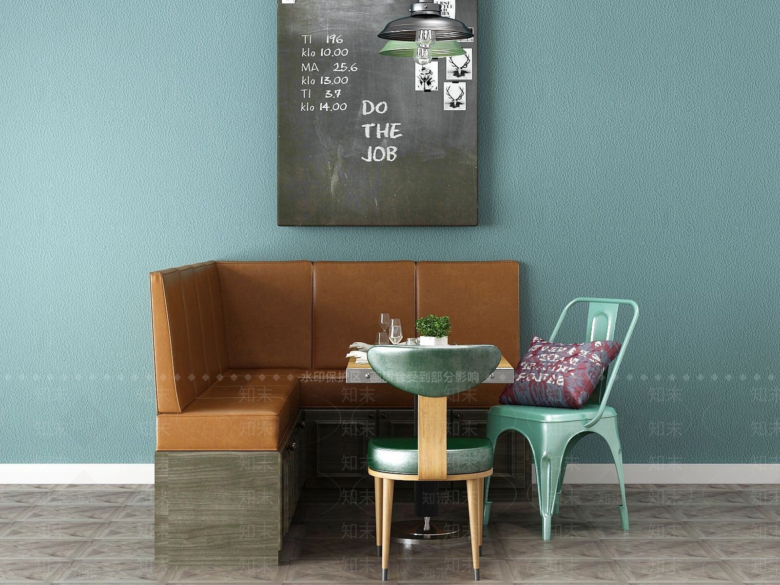 现代卡座餐厅3D模型下载【ID:1190791731】