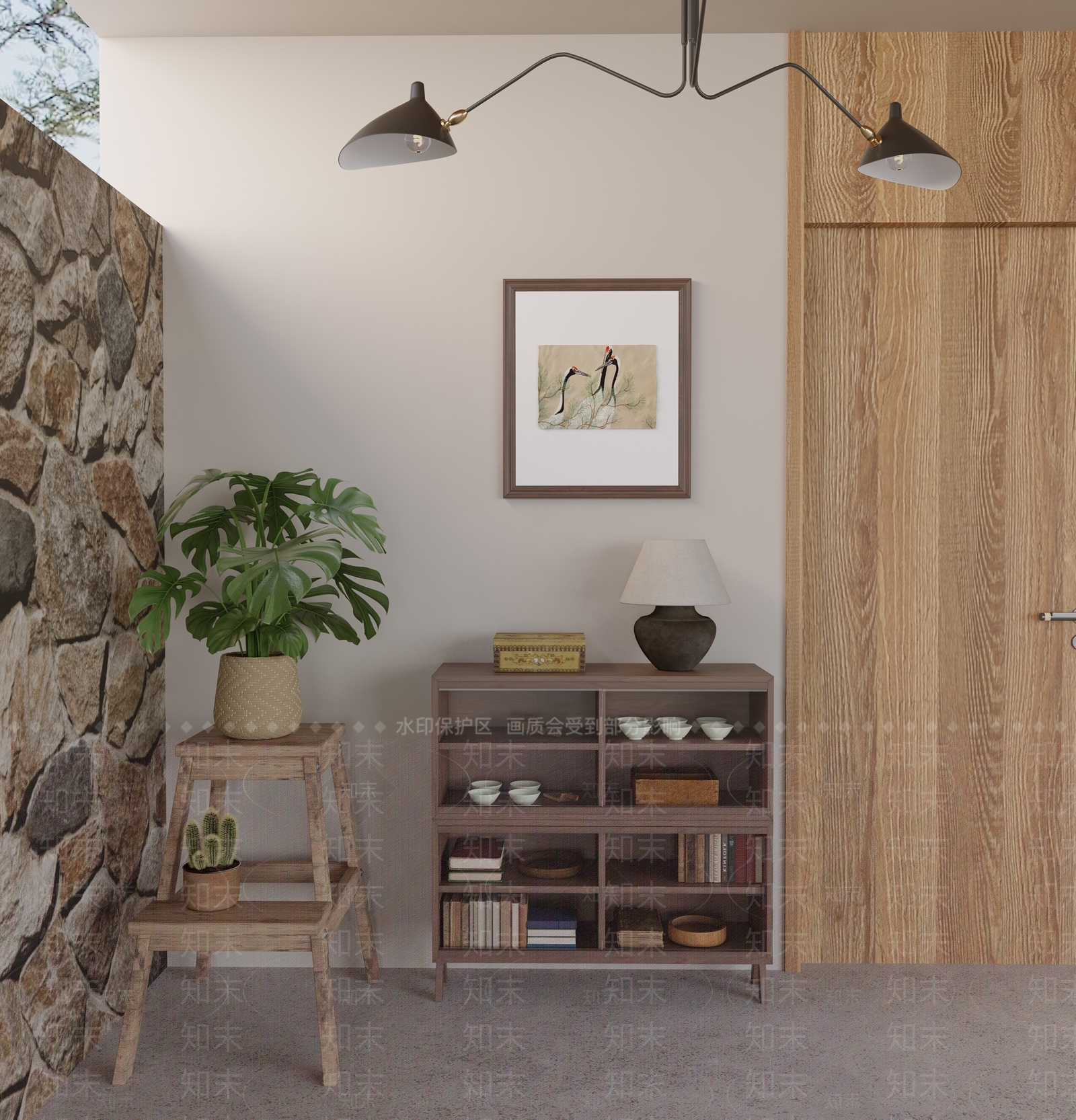 侘寂餐边柜3D模型下载【ID:1190795624】