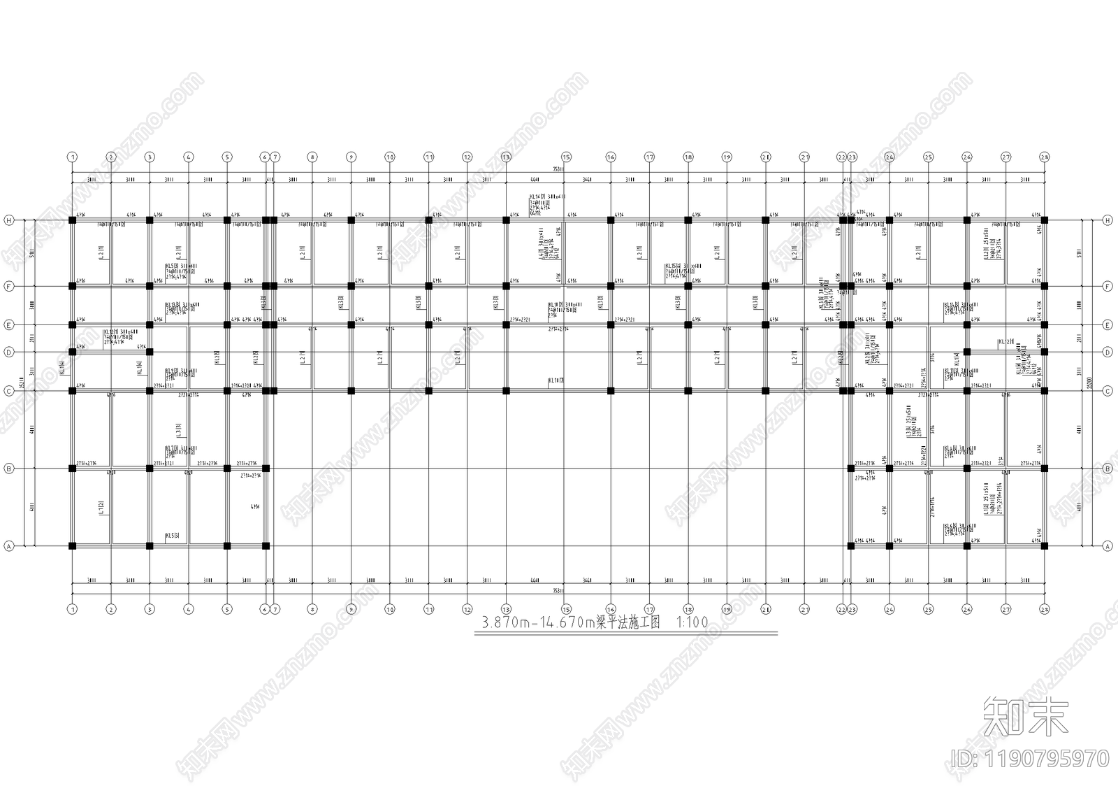 办公楼建筑cad施工图下载【ID:1190795970】