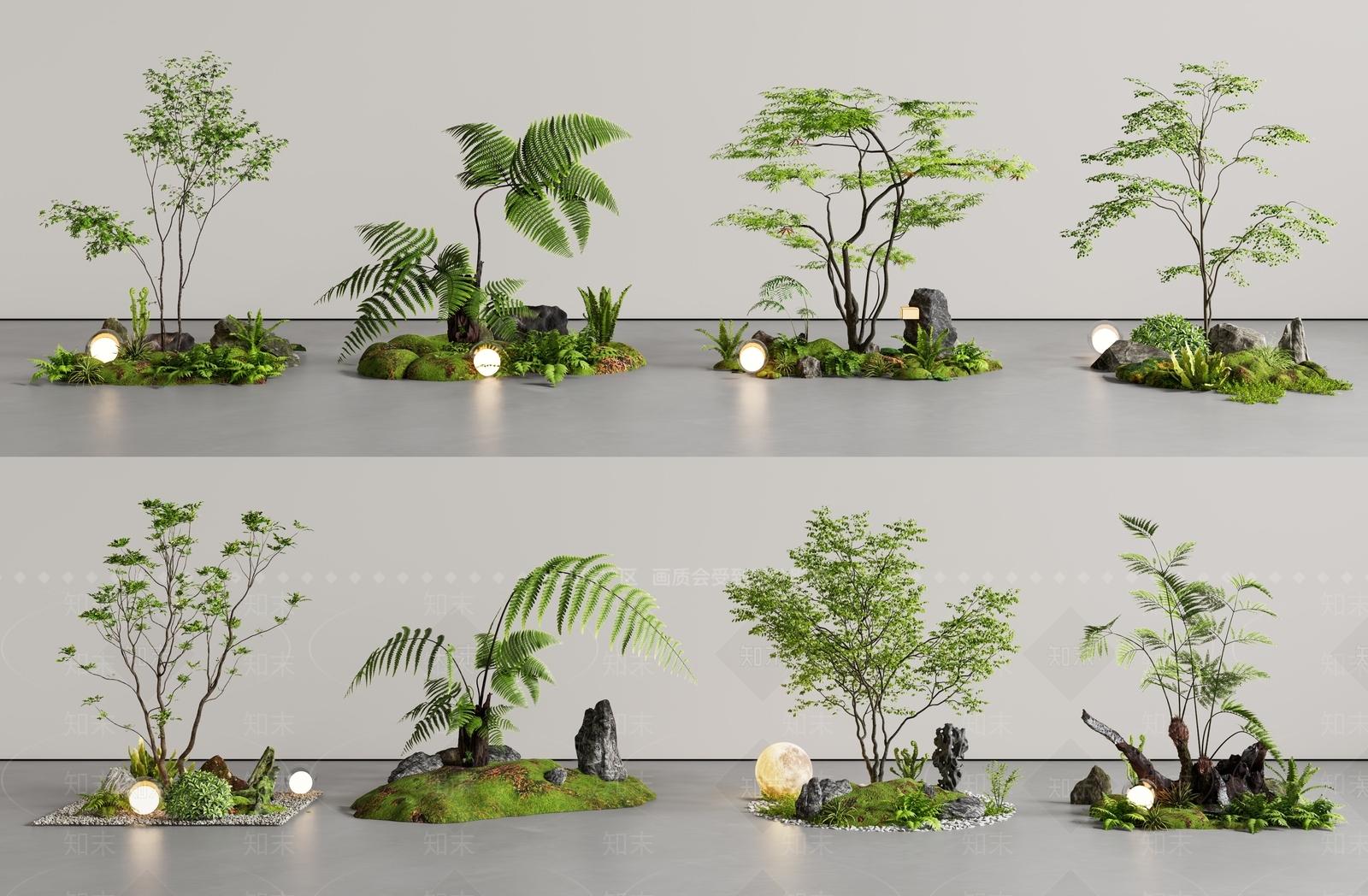 现代室内景观SU模型下载【ID:1190798576】