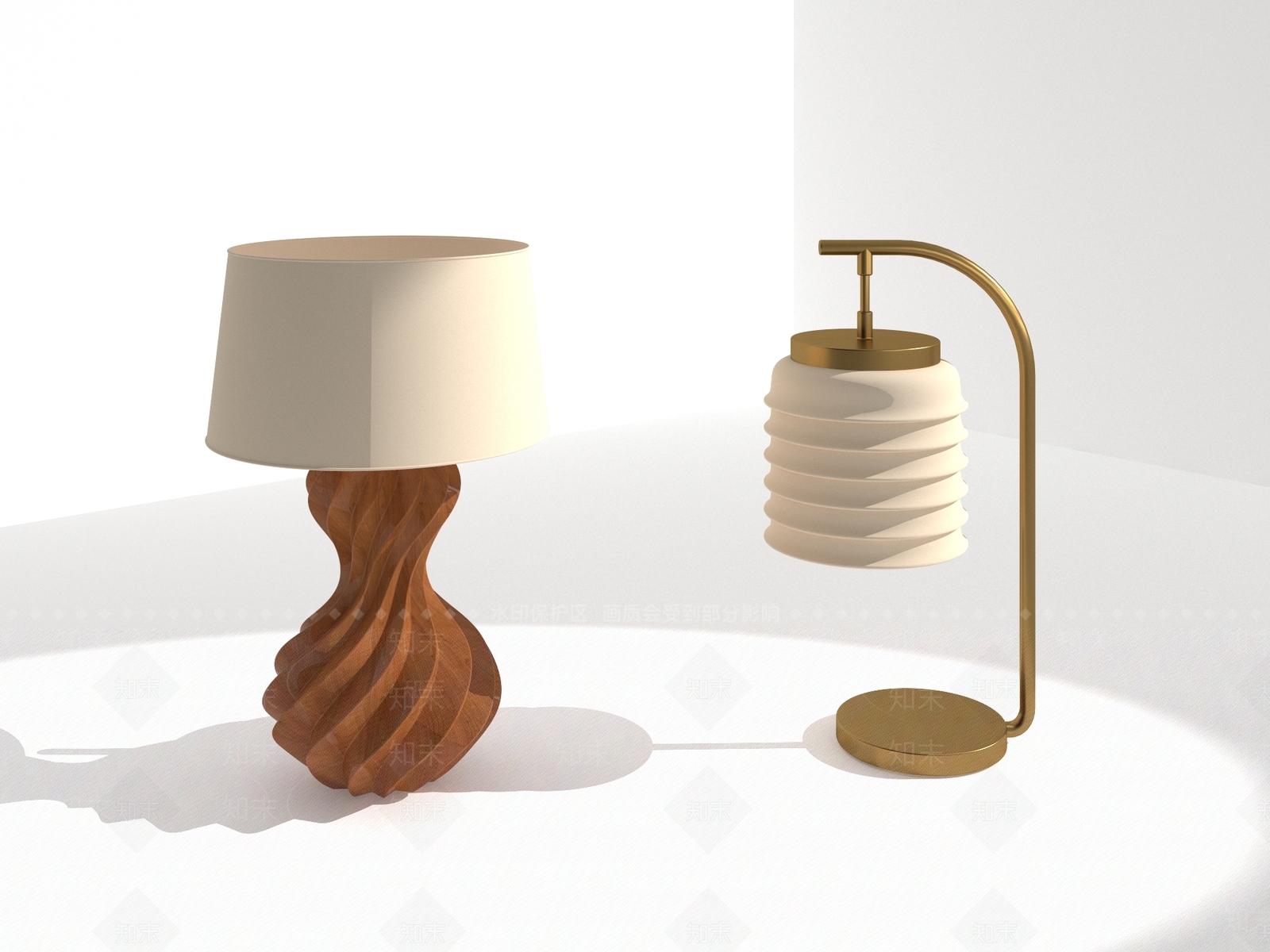 现代新中式台灯3D模型下载【ID:1190798857】