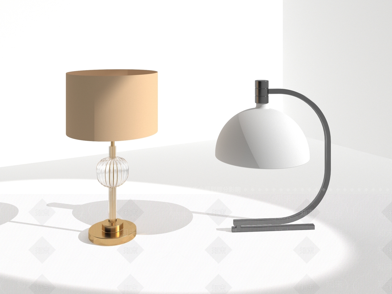 现代新中式台灯3D模型下载【ID:1190799980】