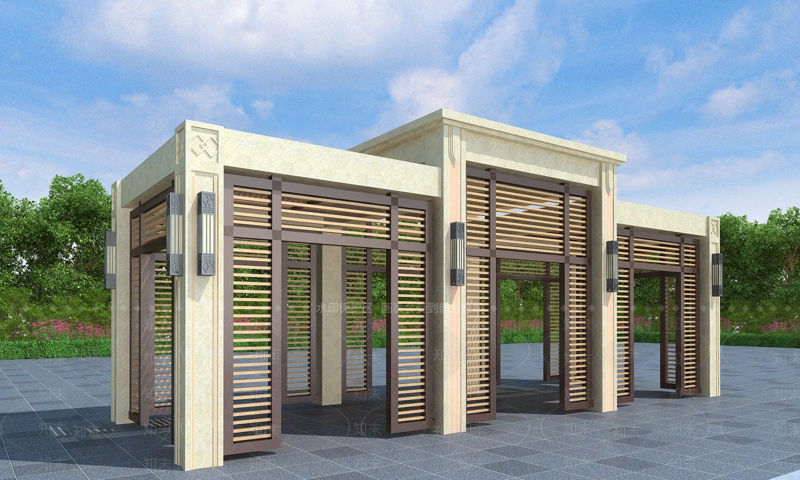法式欧式廊架3D模型下载【ID:1190799107】