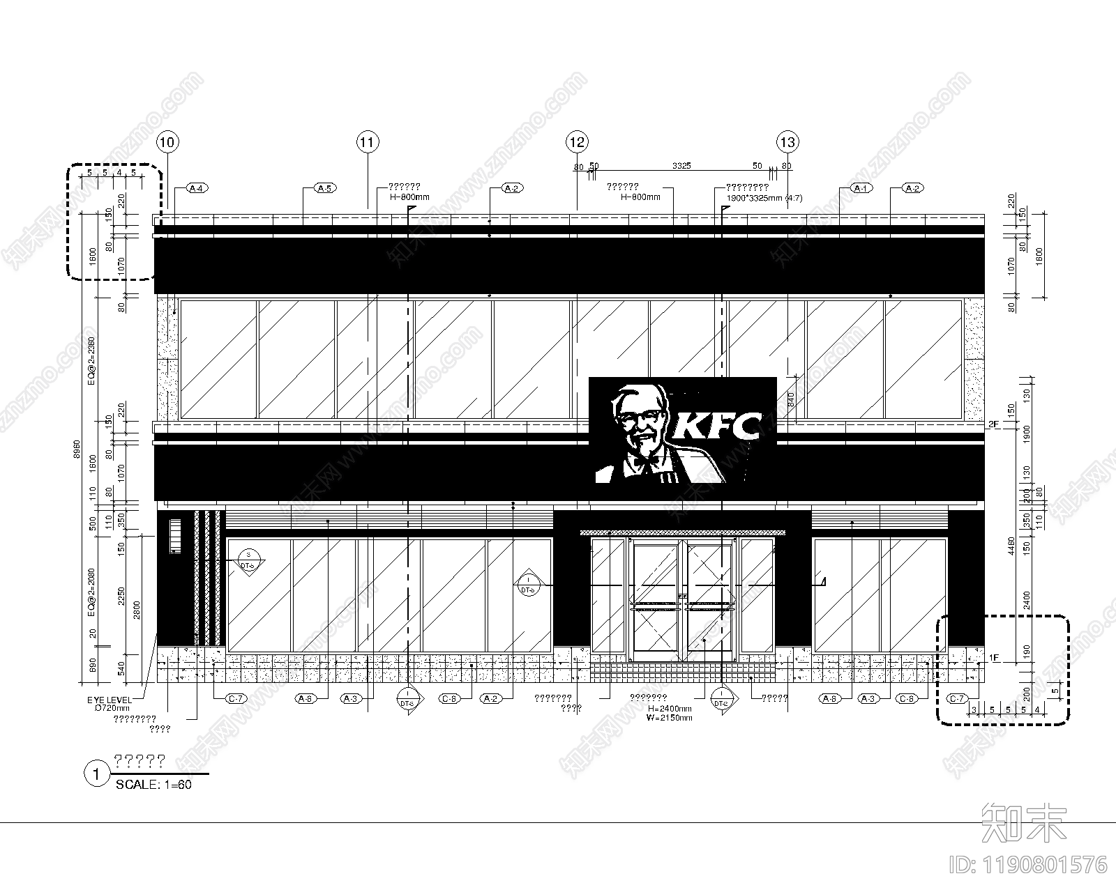 现代快餐店cad施工图下载【ID:1190801576】