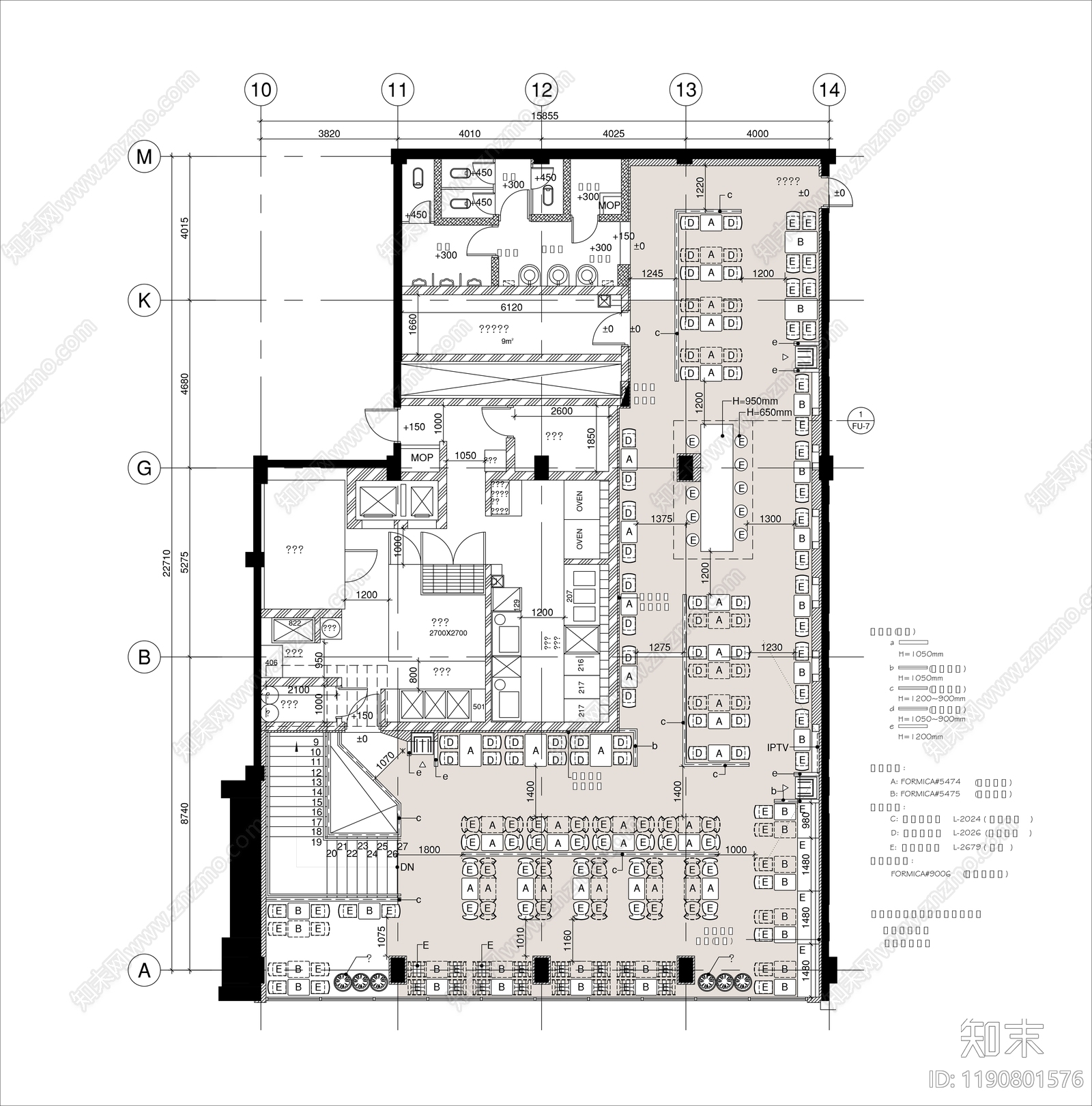 现代快餐店cad施工图下载【ID:1190801576】