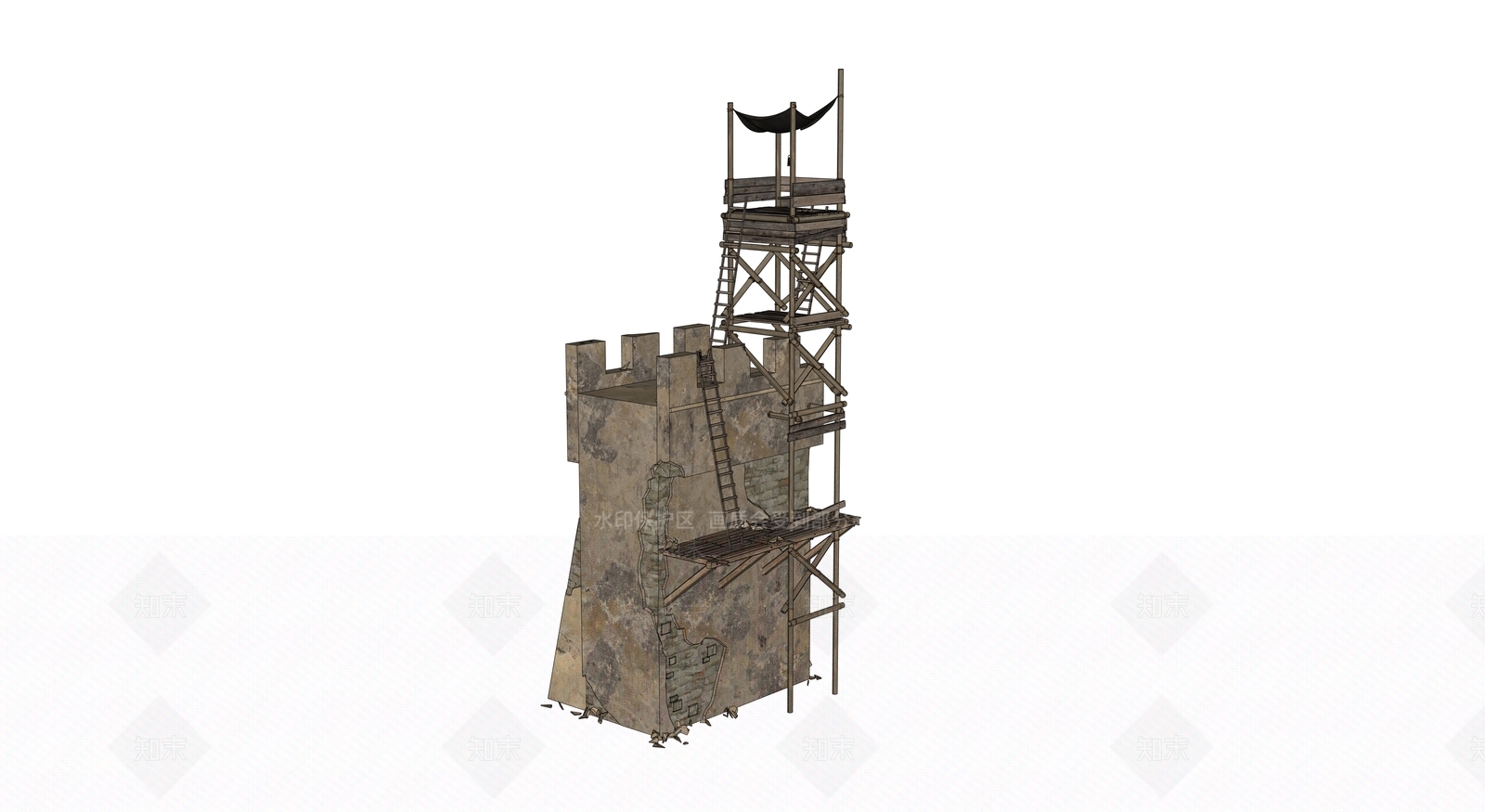 复古古建筑SU模型下载【ID:1190803562】