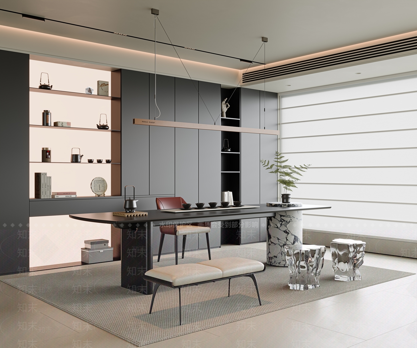 意式现代茶室SU模型下载【ID:1190812251】