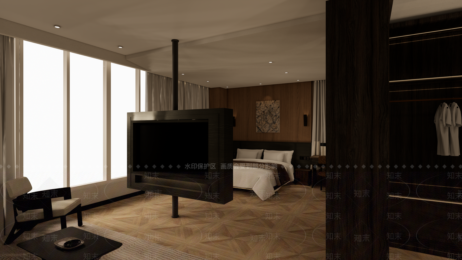 现代中古酒店客房SU模型下载【ID:1190812969】