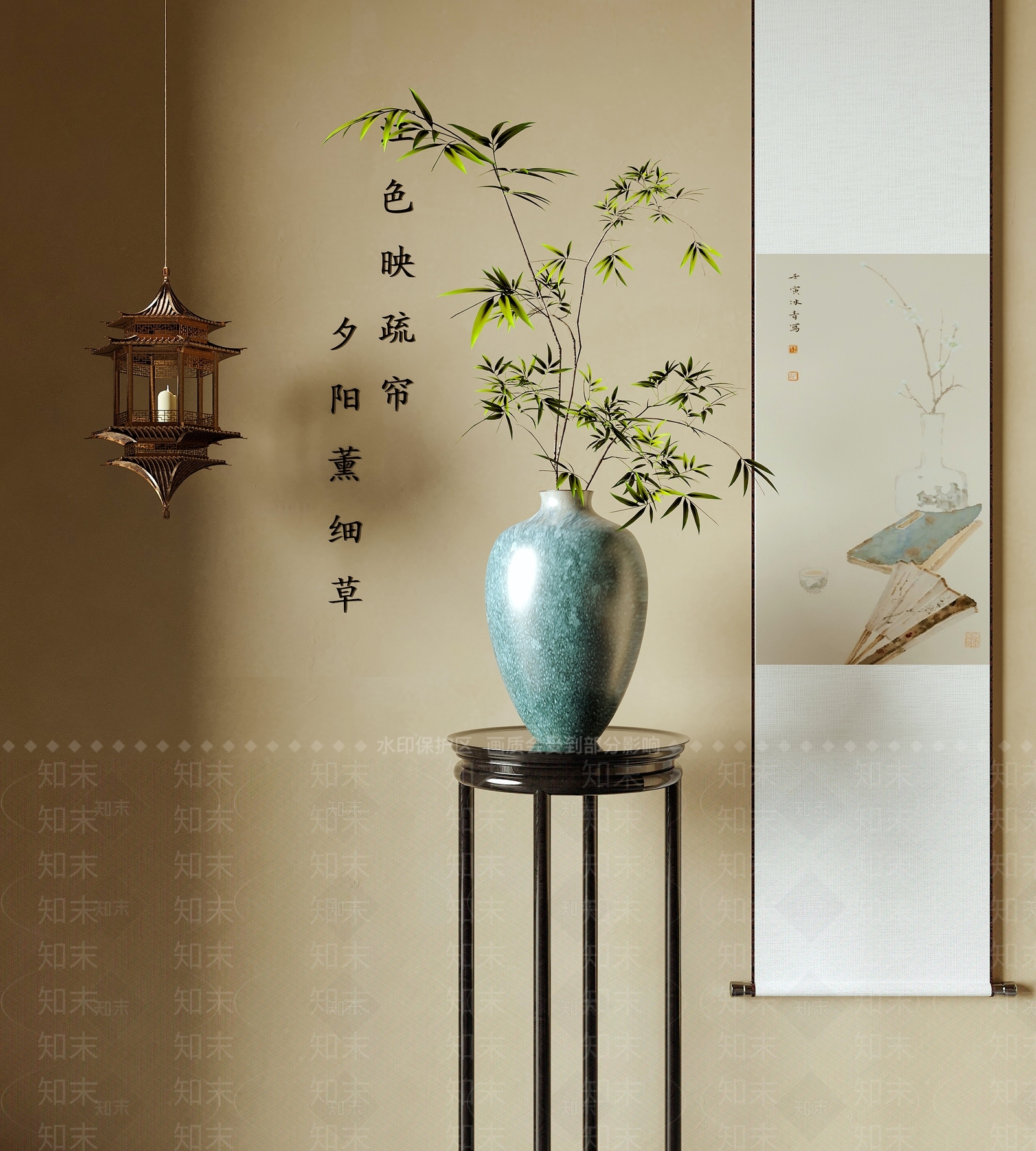 新中式中式花瓶3D模型下载【ID:1190816218】